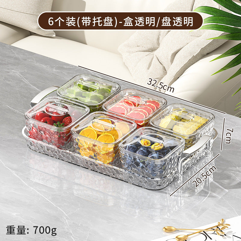 Customizable tray cross-border home living room high-end candy classification PET dried fruit box KTV grid snack fruit box