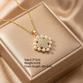 8442 pearl square gold necklace