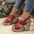 Wholesale women's plus size wedge heel sandals for cross-border e-commerce:  summer new fish mouth high heel platform velcro sandals