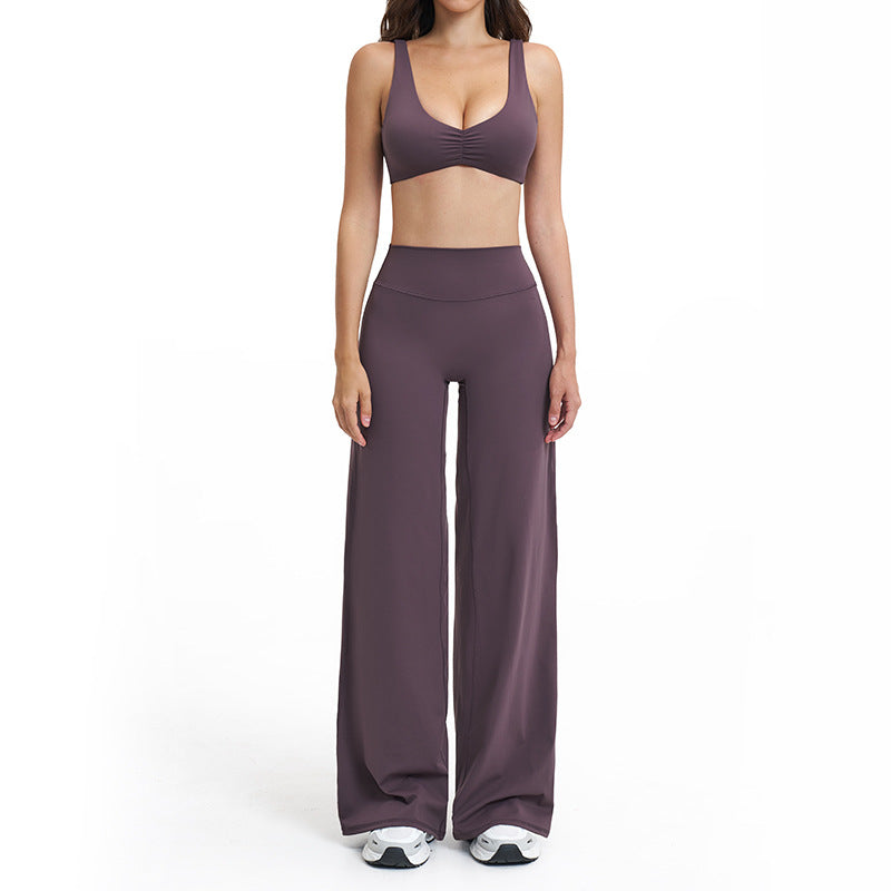 brushed new arrival yoga suit silmslimming look quick-drying fitness clothes outdoor running sports suit for women 4520