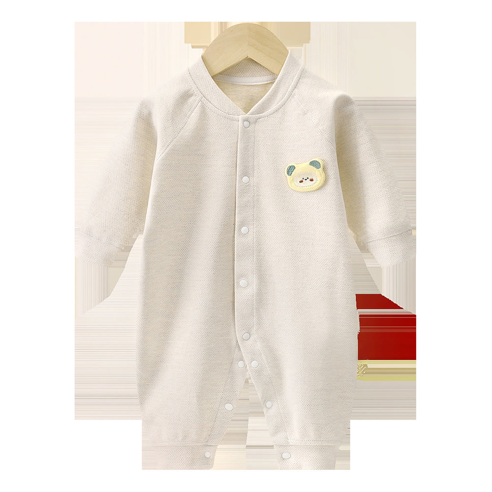 Baby pure cotton onesie, new autumn collection, long-sleeved romper for baby girls, infant and toddler crawler suit, newborn children's clothing