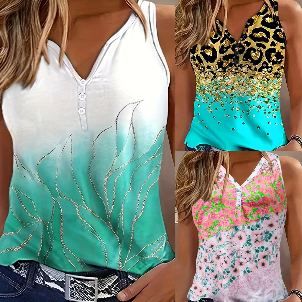 S390579 Summer Printed Suspender Vest Women