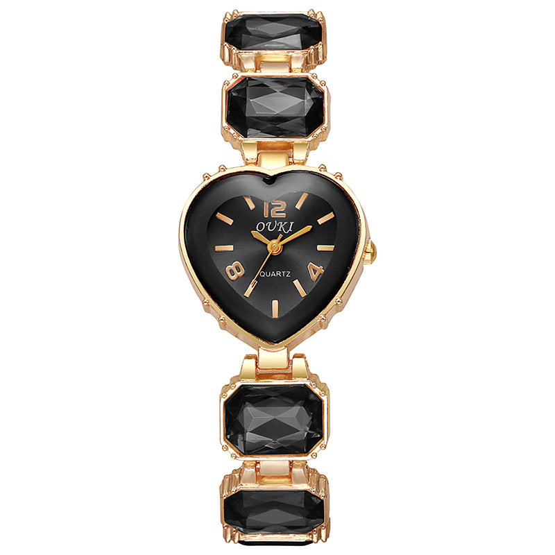 New arrival small sugar cube quartz watch cross-border hot selling heart-shaped elegant women's watch high-value women's bracelet watch