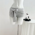 E2 - in stock - 95285#  us & europe hot girl low-rise striped bow casual summer women's shorts