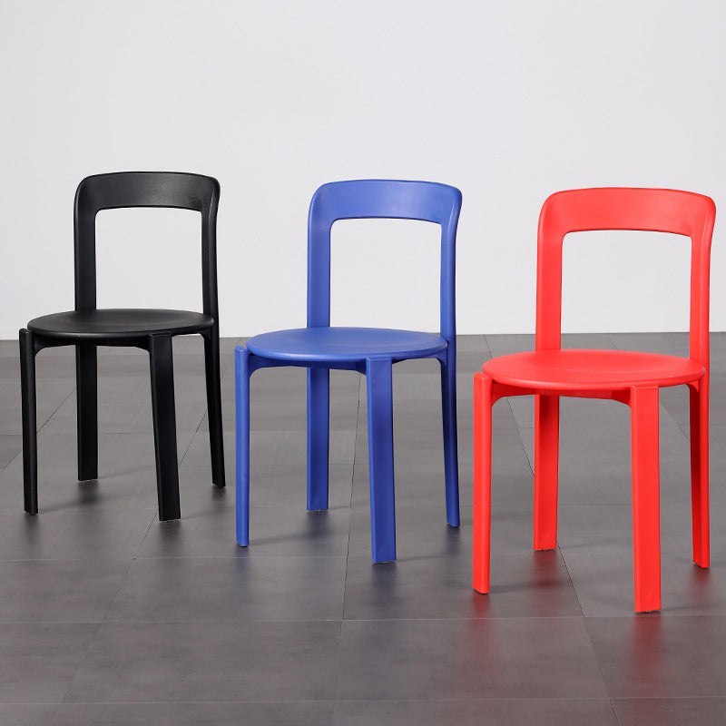Nordic plastic chair - thickened, stackable dining chair for restaurants, cafes, indoor/outdoor use - dopamine backrest dining chair