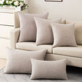 Solid color throw pillow sofa cushion cotton linen style minimalist modern office lumbar pillow square backrest bed headrest pillow