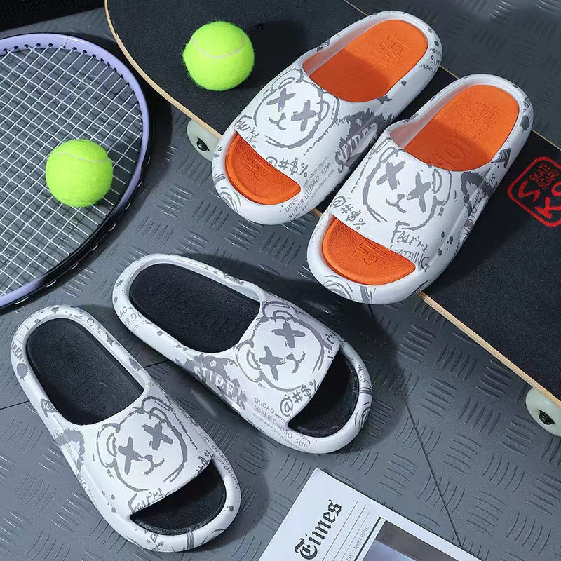 Men's slippers for summer outwear trendy ins beach home stepping on shit bathroom thick sole couple men's sandals wholesale