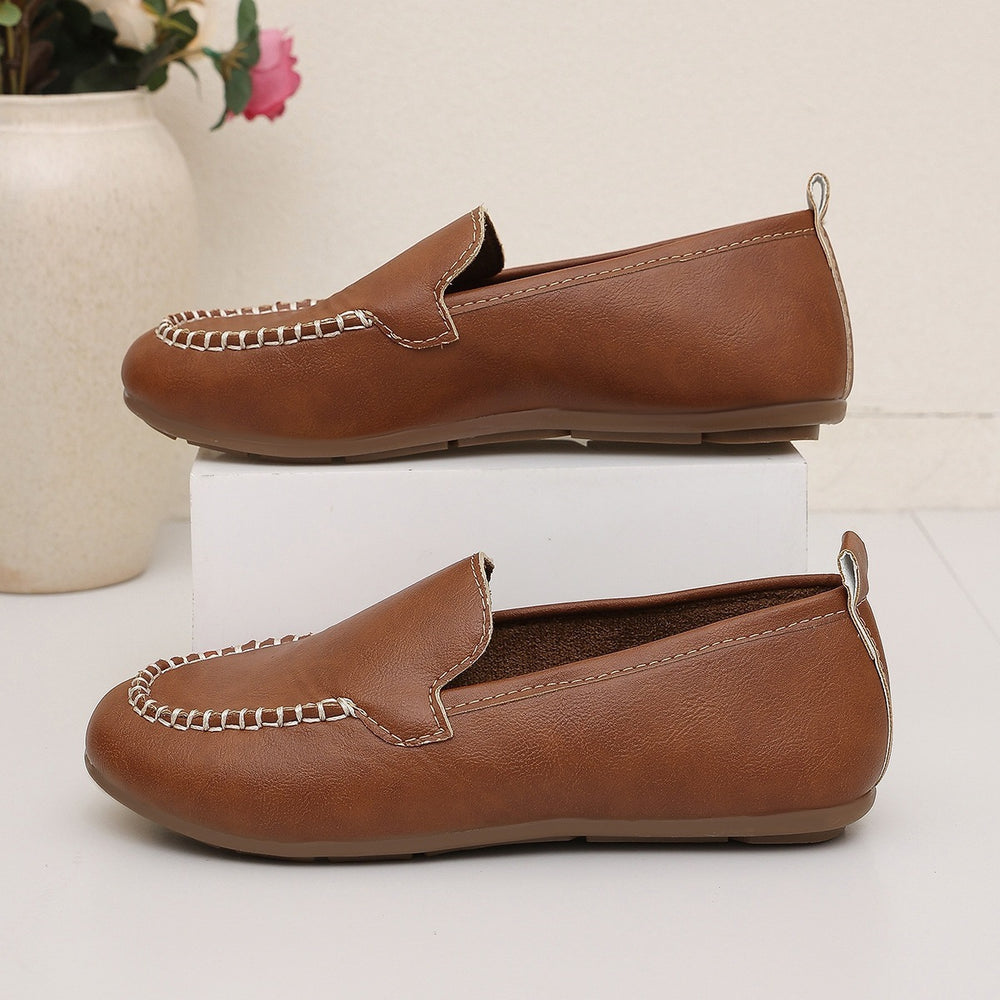 flat bottom retro lazy flatsautumnew arrivalexportplaidplus size slip-on beanie shoes for women