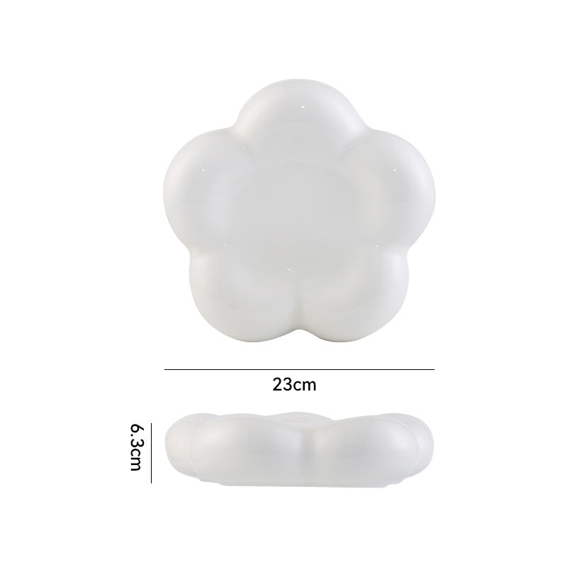 Ins chubby creative pure color ceramic flower plate desktop photo props popular style jewelry plate storage plate