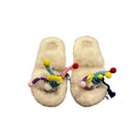 Women's fuzzy slippers - new 2024 autumn/winter collection: cute cartoon plush, thick-soled, height-increasing, fashionable, and versatile thong sandals