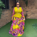 African plus size women's fashion: new irregular two-piece set - trendy export style printed dress for