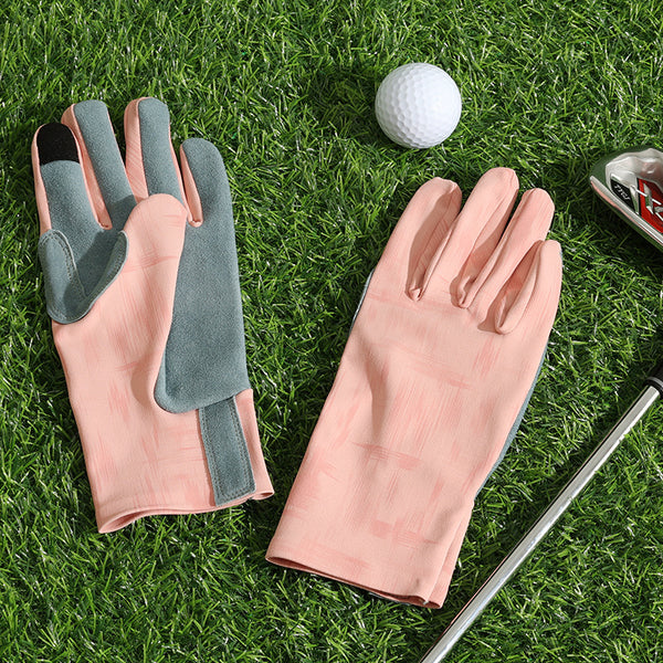 Golf gloves women's deerskin palm non-slip and friction-resistant spring and summer light and breathable sunscreen gloves one pair