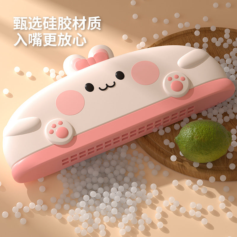 Silicone washable harmonica - beginner's toy, educational musical instrument, playable cartoon mini harmonica