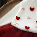 Girlsweaterthickened winternew arrivalkidsk-stylestereo heart imitation mink velvet knitted sweatersuit