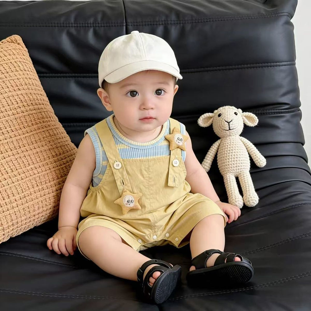 Summercute style baby overalls suitsummer style cartoon outing two-piece setsummercute suit trendy