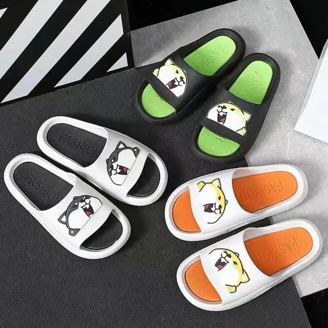New casual slippers for men, korean style, summer outdoor wear, indoor home bathroom, couple's sandals, women's wholesale non-slip slippers