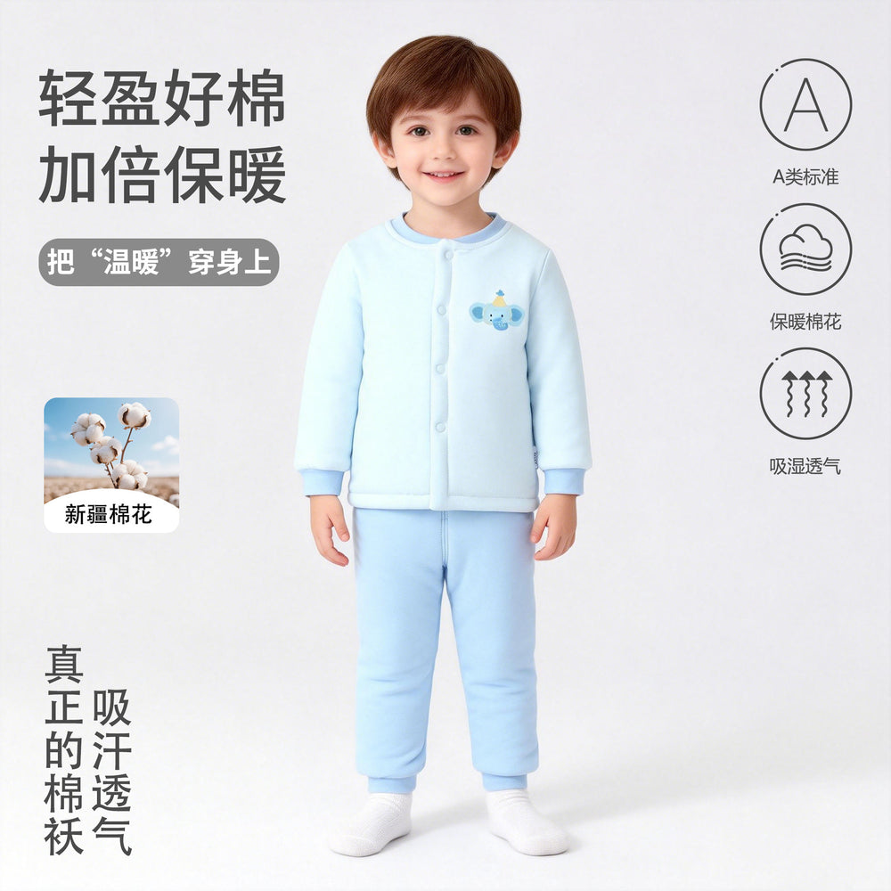 200g autumn/winter new arrival: handmade cotton baby clothes - high-waisted two-piece outfit for boys and girls - wholesale cotton sets for outdoor wear