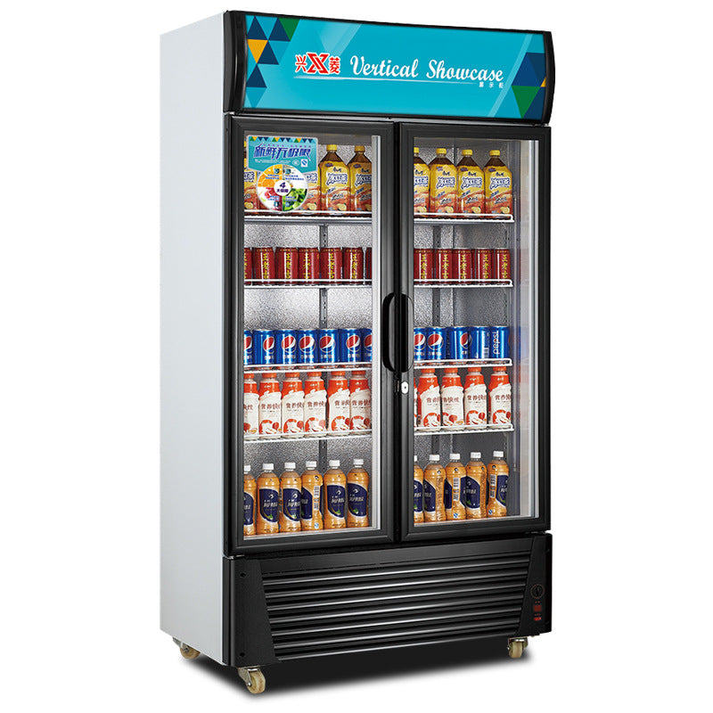 Single, double and three-door display cabinets, commercial vertical vegetable sample preservation refrigerated refrigerator, beverage and beer display cabinet