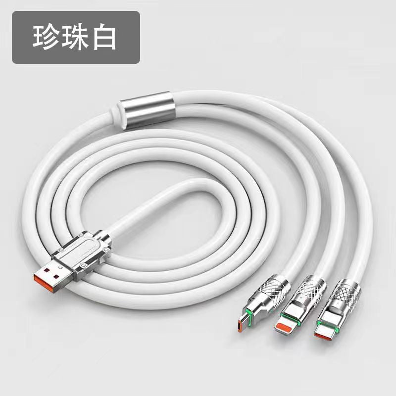 120w zinc alloy 3-in-1 super fast charging cable - compatible with huawei, apple, and android devices - wholesale direct from factory