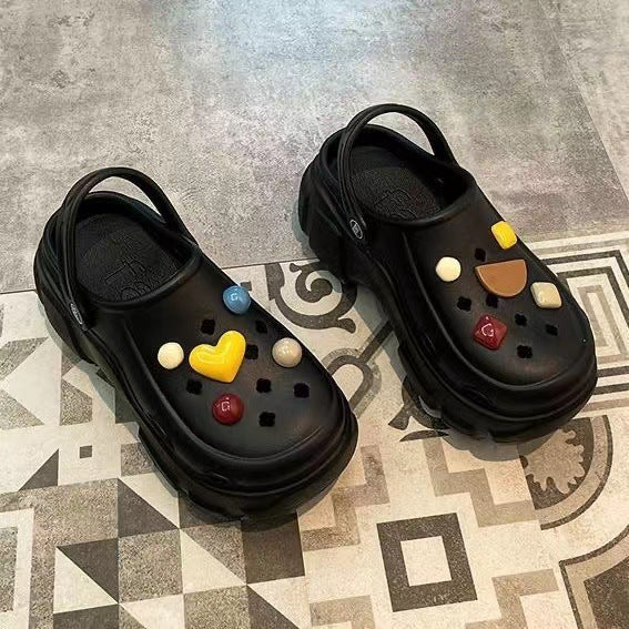 Thick sole crocs women's new arrival heightenednon-slipfashionpopular popular beach sandals outwear summer wholesale