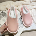 Waterproof cotton slippers for women, suitable for wearing outdoors in autumn and winter. thick-soled, closed-back cotton slippers, indoor/outdoor fuzzy slippers, non-slip postpartum shoes
