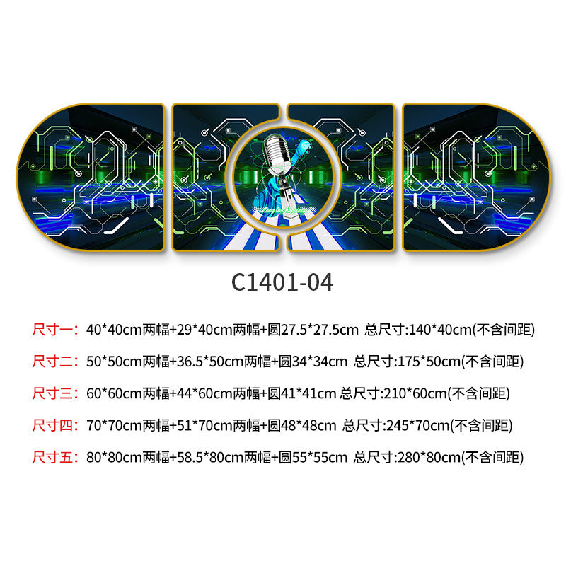 KTV box background wall creative painting bar clear bar atmosphere layout decorative painting nightclub image wall mural