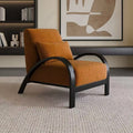 Wide armrest-brown teddy velvet + black frame