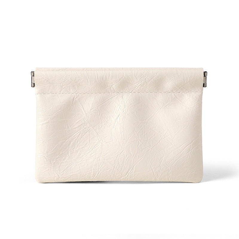 New retro shrapnel automatic tight mouth storage bag simple mini earphone bag small mouth red envelope portable change bag