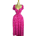 European and american cross-border women's fashion  summer new arrival: printed short-sleeve butterfly tie sexy bodycon maxi dress
