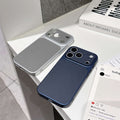 Instantly transform your phone with this minimalist, lambskin-textured iphone 17 pro max case. featuring a large viewing window and drop-proof protection, it's also compatible with iphone 11