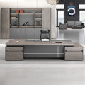 Saint li boss desk and chair set - executive office desk combination - manager's desk - supervisor's desk - single person office desk