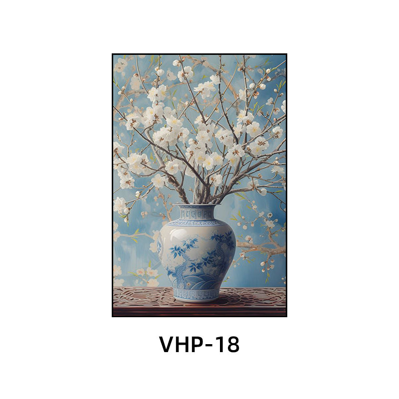 Blue and white porcelain decorative painting vase porcelain ceramic new Chinese style living room hanging painting hotel hotel restaurant box Chinese style