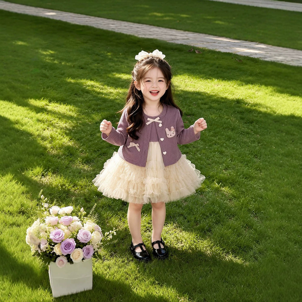 Baby girl two-piece outfit set - spring/autumn  - baby girl dress set - premium quality