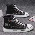 Men's canvas shoes 2025 new winter black athletic versatile casual sneakers men's spring/autumn high-top skate shoes