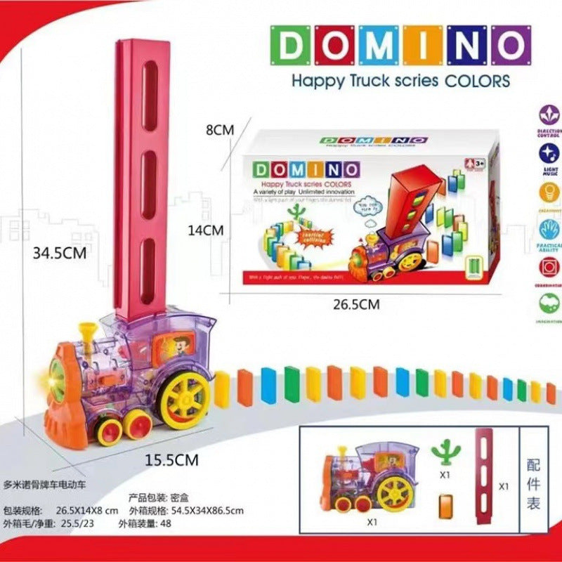 export dominoes electric train, children's building blocks automatically put educational toys