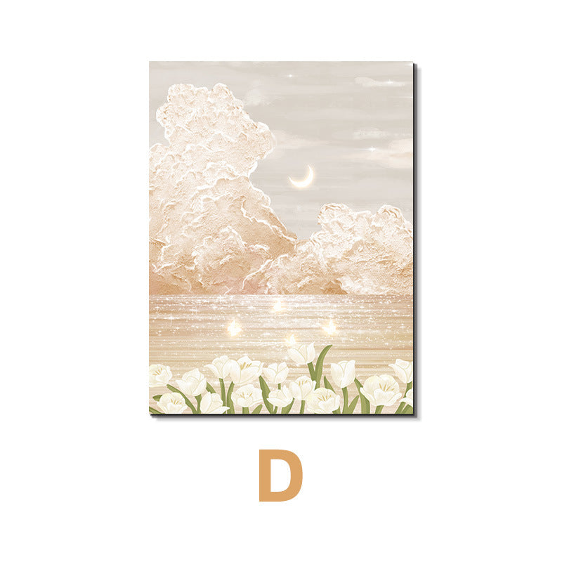 Cream Wind Vertical Meter Box Decorative Painting Texture Electric Distribution Box Hanging Painting Light Luxury Advanced Inductor Gate Box Block Mural