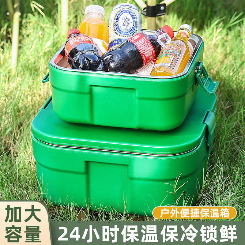 Outdoor large-capacity multi-purpose incubator, pressure-resistant design, dual-purpose fresh-keeping box for cooling and heating, camping, portable car refrigerator