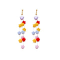 Summer color dopamine star tassel earrings - unique design, sweet style, perfect for vacation