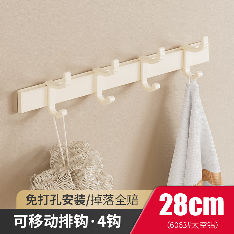Cream wind non-punching hook space aluminum door rear coat hook bathroom kitchen wall hanging storage super glue adhesive hook