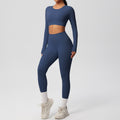 Ready-to-ship, solid-color, double-sided nylon brushed fabric, barely-there feel, form-fitting activewear yoga set for running and fitness, two-piece