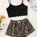 hot-selling new printing suspender tops leopard print printing shorts home clothes pure desire pajamas for women wholesale