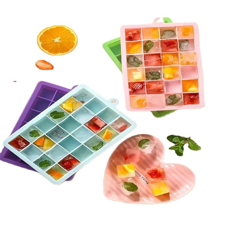 Ready-to-ship 15-cavity & 24-cavity silicone ice cube trays with lids - diy silicone ice mold for creative ice making in the freezer