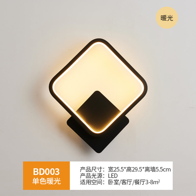 Wall lamp bedroom bedside wall lamp Nordic led living room modern simple background light creative corridor aisle lamp