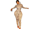 European and american style retro color block women's printed jumpsuit - stretchy, round neck, hip-hugging romper for loungewear and activewear