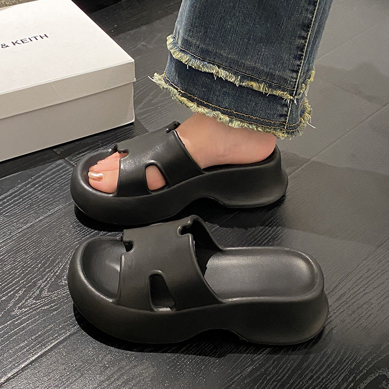 Thick sole slippers eva women's fashioneasiest for match2025new arrivaloutwearnon-sliph belt deodorizing filter5cm shit-stepping slippers