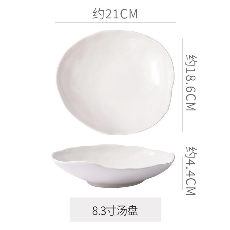 Creative ceramic special-shaped bowls, plates and tableware combination stylishclassy sense kiln-turned ceramic plate western food steak plate