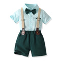 K-style children's clothing boys summer suit new arrivalkids clothing baby summer short-sleeved shirt overalls first birthday dress