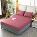 Pure colorprinting fitted sheet single piece double bed cover bed cover brushed bed sheets protective cover fitted sheet three-piece set