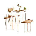 Acrylic solid wood suspended dining table and chair small apartment log style living room desk computer table rectangular dining table
