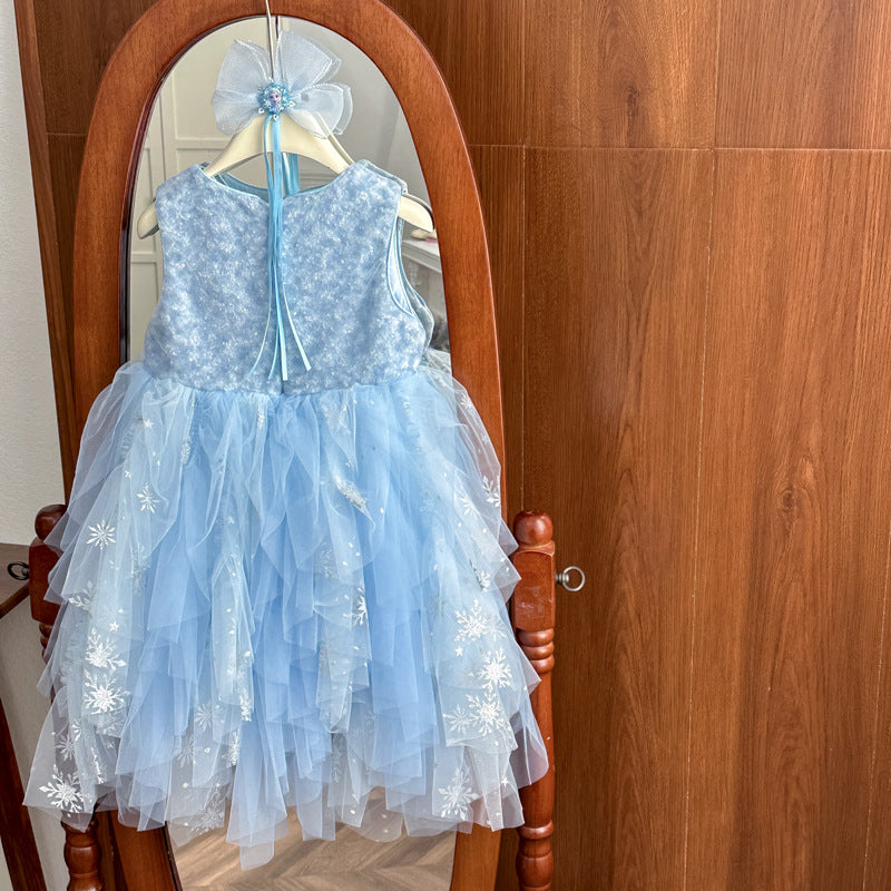 new girls' princess dress - mesh tassel party dress for baby girls' first birthday